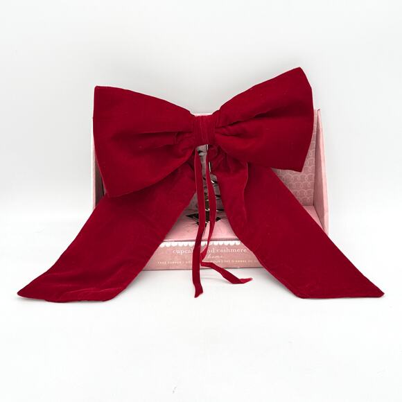 Cupcakes & Cashmere Red Velvet Bow Christmas Tree Topper NEW - Picture 1 of 4